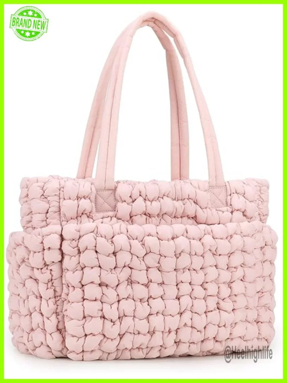 Large Puffer Quilted Tote Hobo Diaper Bag Waterproof Nylon Handbag Work Travel